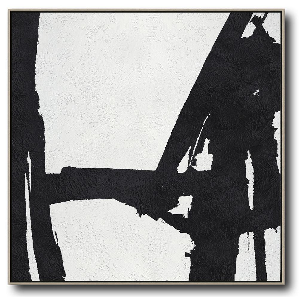 Minimal Black and White Painting #MN48A - Click Image to Close